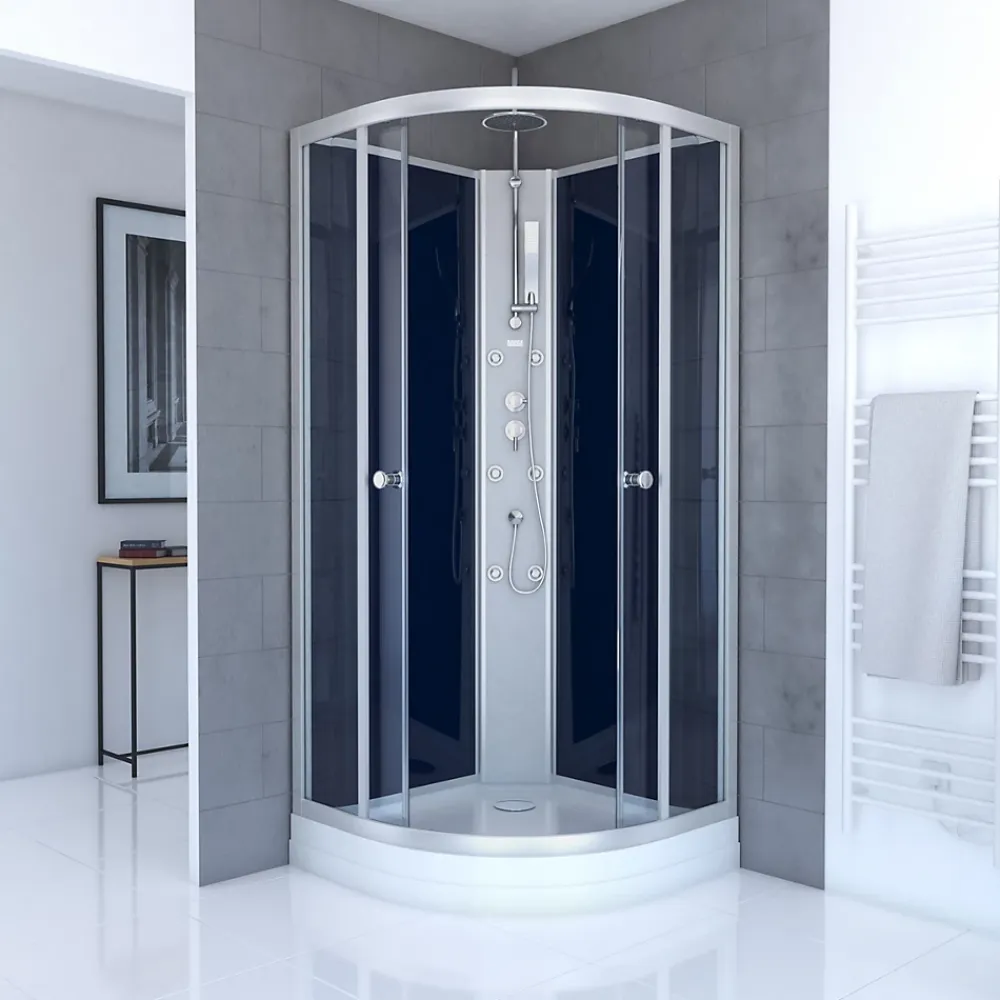 Aurlane Cabine de douche 1/4 de cercle - 85x85x225cm - NIGHTY