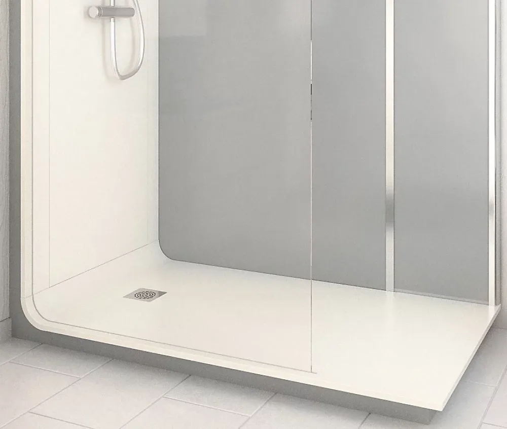 Cabine De Douche Pmr| Cabine de douche à l’italienne l.80 x L.160 x H.218 cm – effet ciment, receveur de plain-pied, Elmer Serenity