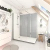 Cabine de douche à l’italienne l.90 x L.170 x H.218 cm – effet ciment, receveur de plain-pied, Elmer Serenity