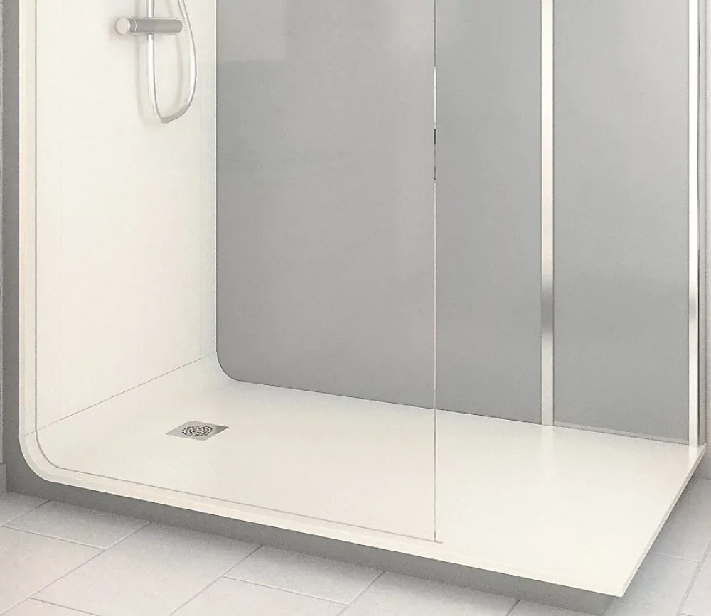 Cabine De Douche Pmr| Cabine de douche à l’italienne l.90 x L.160 x H.218cm – effet ciment, receveur de plain-pied, Elmer Serenity