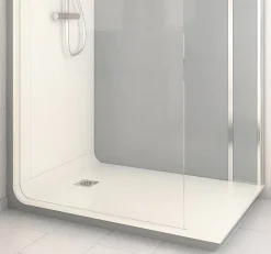 Cabine de douche à l’italienne l.80 x L.140 x H.218 cm – effet ciment, receveur de plain-pied, Elmer Serenity