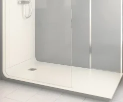 Cabine de douche à l’italienne l.80 x L.170 x H.218 cm – effet ciment, receveur de plain-pied, Elmer Serenity