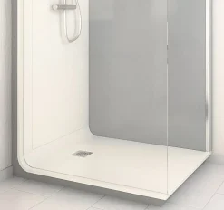 Cabine de douche à l’italienne l.80 x L.120 x H.218 cm – effet ciment, receveur de plain-pied antidérapant, Elmer Serenity