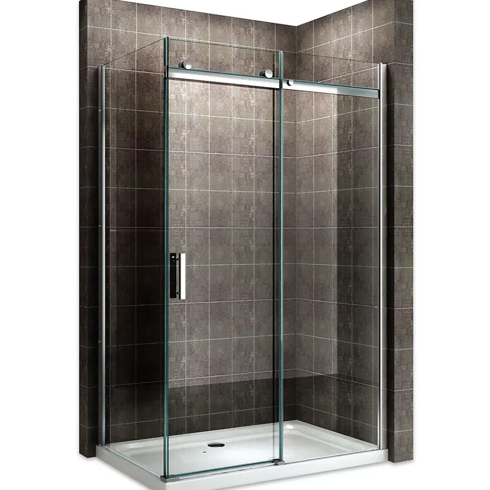 Paroi De Douche|Saniverre Cabine de douche ALIXA H.200 cm porte coulissante en verre 8 mm transparent 85 x 150 cm (porte 150) -