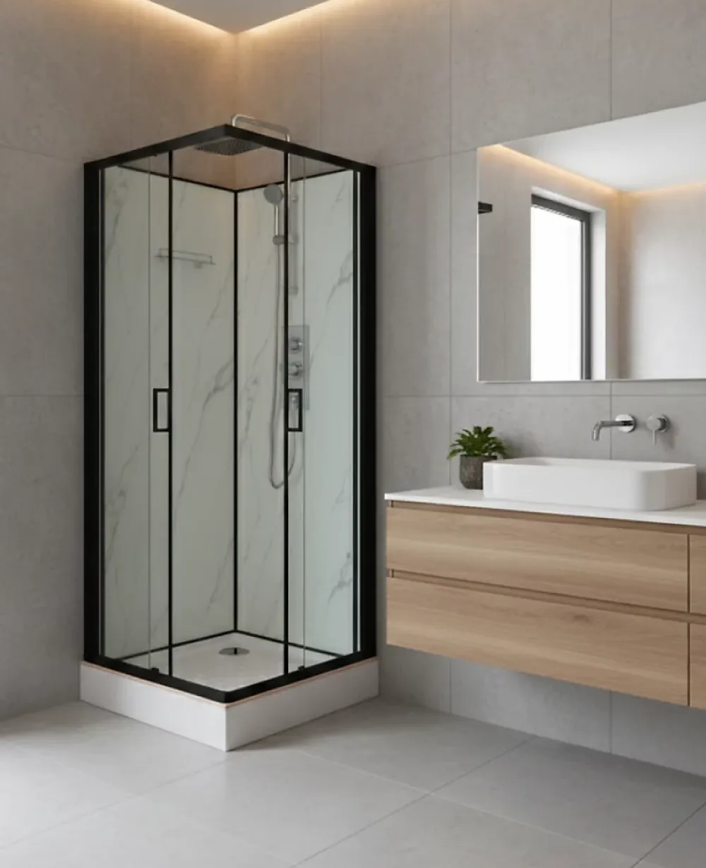 Sanitaire Cabine de douche carrée 90x90 QUADRA Marble