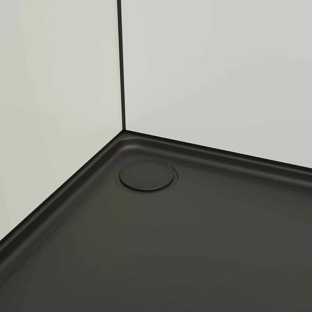 Aurlane Cabine de douche carrée 80x80x200cm - Porte pivotante - Fonds Blancs - Receveur et Profilés Noirs
