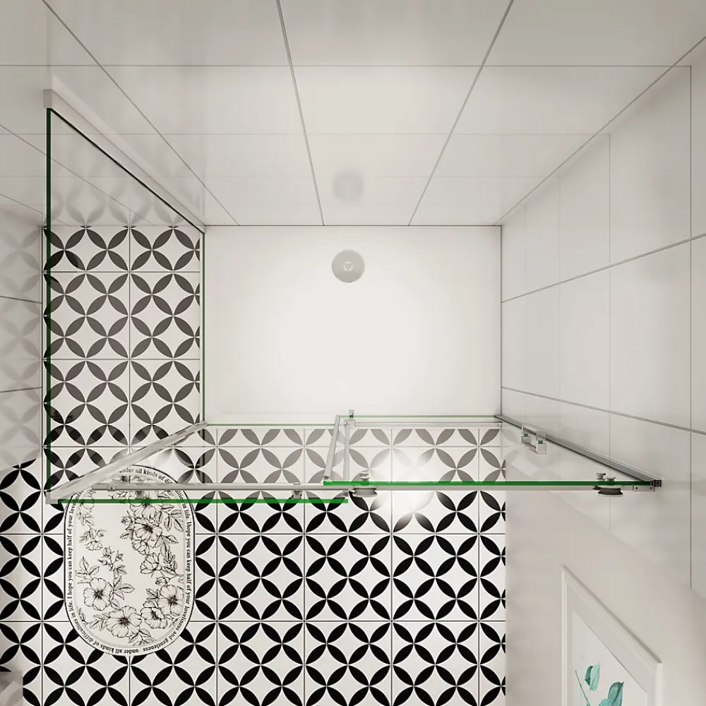 AICA Sanitaire cabine de douche coulissante 120x80x195cm,Installation réversible,8mm verre de sécurité,porte de douche coulissante