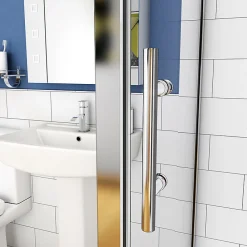 AICA Sanitaire Cabine de douche coulissante - 110 x 80 x 190 cm - 5 mm Verre sécurit transparent - Aluminium chromé