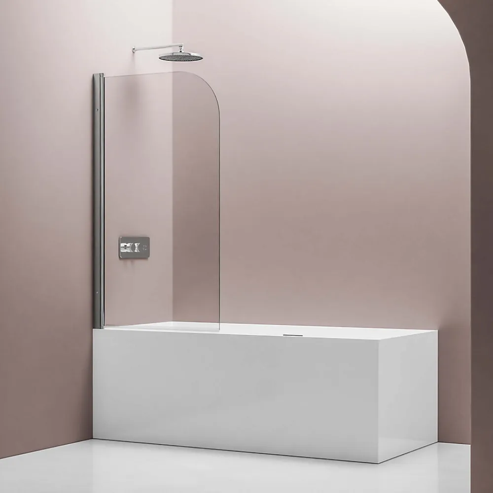 Bernstein Cabine de douche d'angle en verre, portes pliantes - NT201 - Profilé Chrome, 80x140x140cm