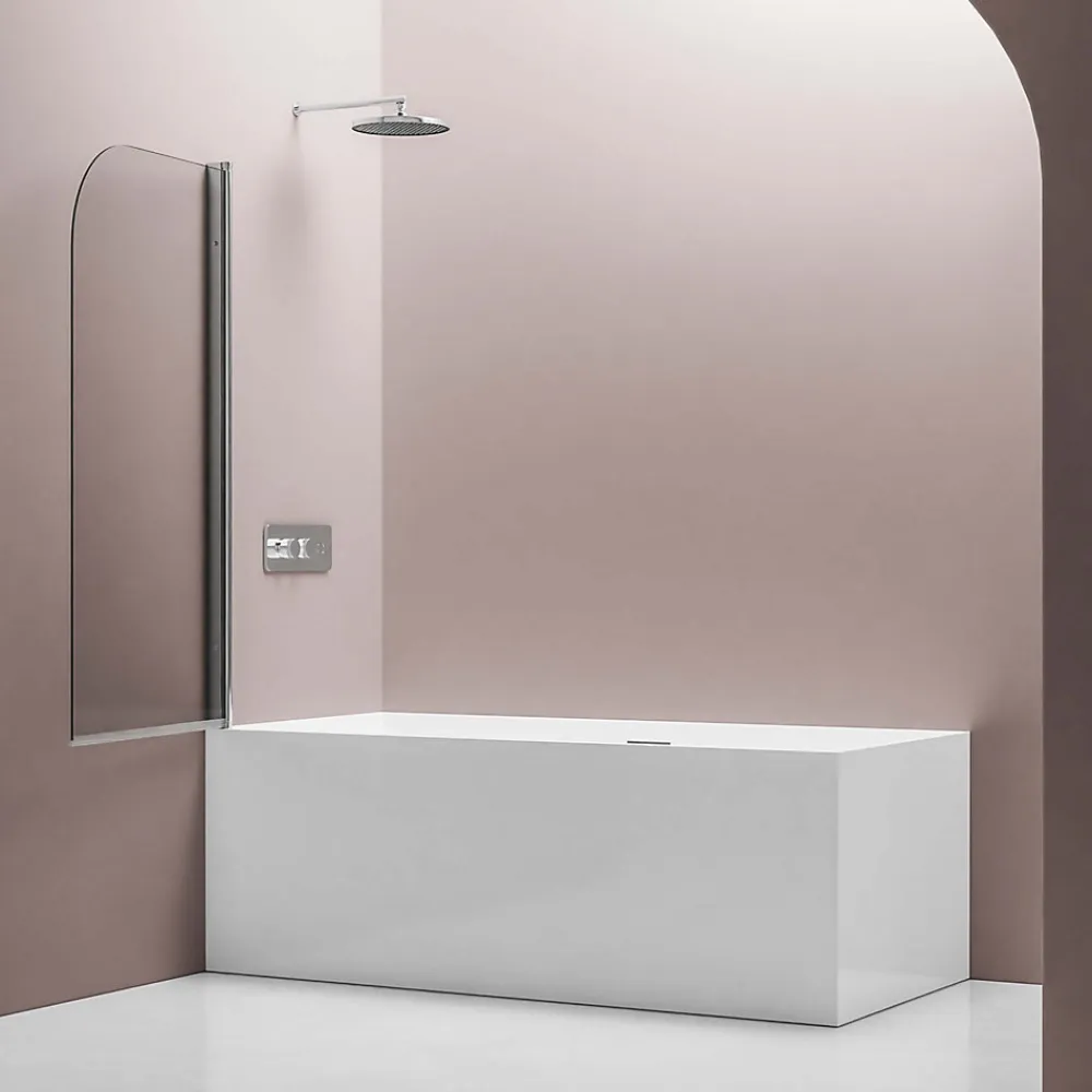 Bernstein Cabine de douche d'angle en verre, portes pliantes - NT201 - Profilé Chrome, 80x140x140cm