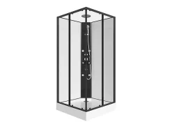 Cabine De Douche|Vente-unique Cabine de douche d'angle hydromassante - L80 x l80 x H225 cm - KIVORA