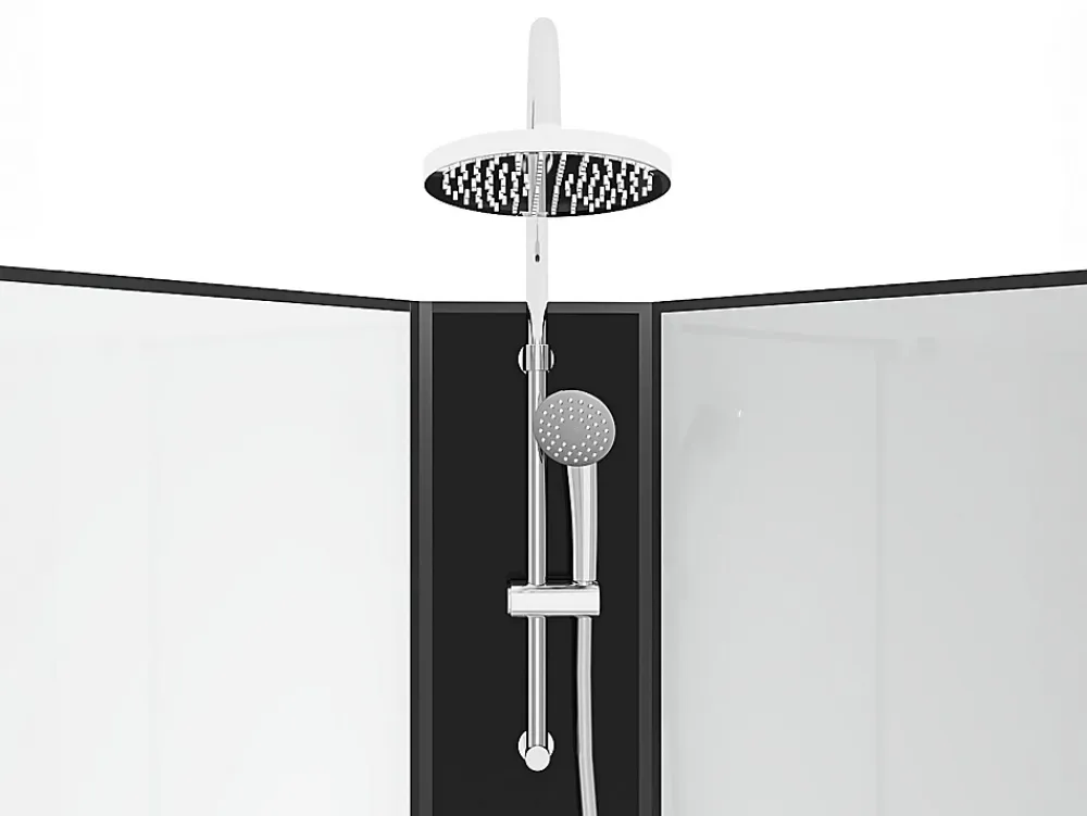 Cabine De Douche|Vente-unique Cabine de douche d'angle hydromassante - L80 x l80 x H225 cm - KIVORA