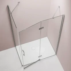Porte De Douche|Bernstein Cabine de douche d'angle verre 8mm, 1 porte battante, Profilé Chrome - NT403 - 90x120x195cm