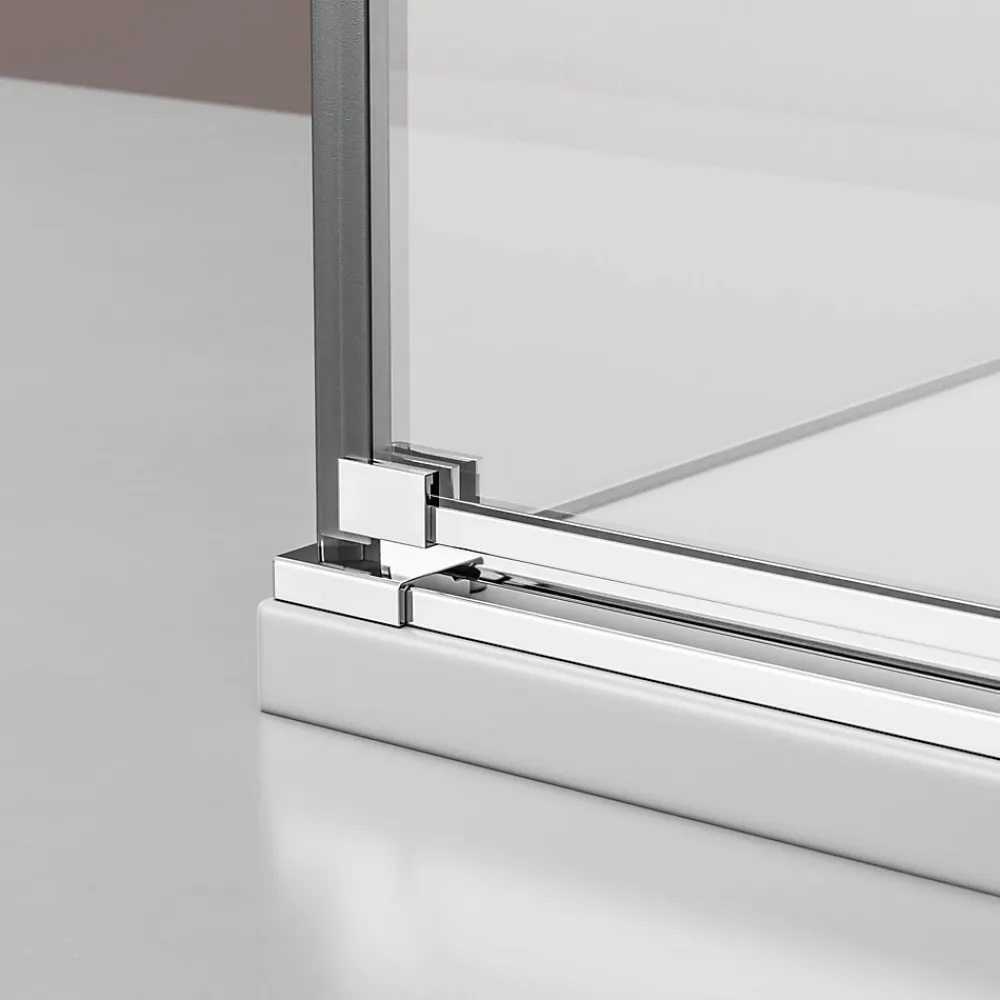 Porte De Douche|Bernstein Cabine de douche d'angle verre 8mm, 1 porte battante, Profilé Chrome - NT403 - 90x120x195cm