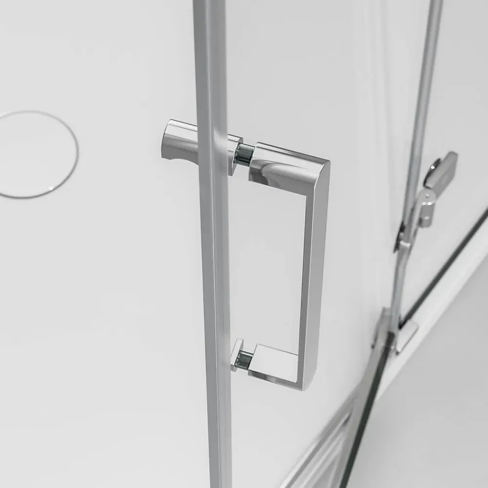 Porte De Douche|Bernstein Cabine de douche d'angle verre 8mm, 1 porte battante, Profilé Chrome - NT403 - 90x120x195cm
