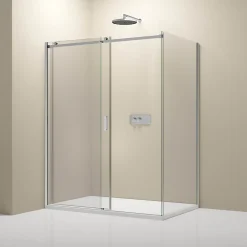 Bernstein Cabine de douche d'angle, verre clair 6mm, porte coulissante - NT806 FLEX 100x80x195cm