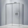Paroi De Douche|Bernstein Cabine de douche en coin, verre trempé 8mm, portes coulissantes, profilé chrome - DX906 FLEX - 120x80x195cm (LxPxH)