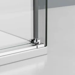 Bernstein Cabine de douche en coin, verre trempé 8mm, portes coulissantes, profilé chrome - DX906 FLEX - 100x80x195cm (LxPxH)