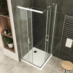 Cabine De Douche|Saniverre Cabine De Douche H190 85x85cm - Verre Transparent Portes Coulissantes Lana+ (sans Receveur) -