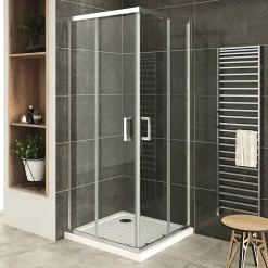Cabine De Douche|Saniverre Cabine De Douche H180 70x100cm - Verre Transparent Portes Coulissantes Lana+ (sans Receveur) -