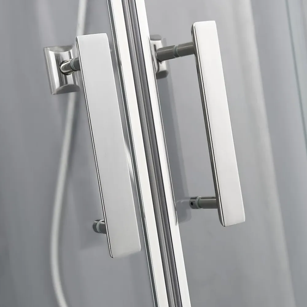 GoodHome Cabine de douche hydromassante quart de cercle 90 x 90 cm, profilés chromés, Beloya