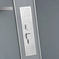 GoodHome Cabine de douche hydromassante quart de cercle 90 x 90 cm, profilés chromés, Beloya