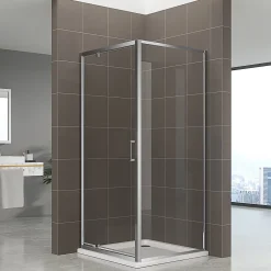 Saniverre Cabine de douche IBEA H.190 cm porte pivotante verre transparent 90 x 90 cm -