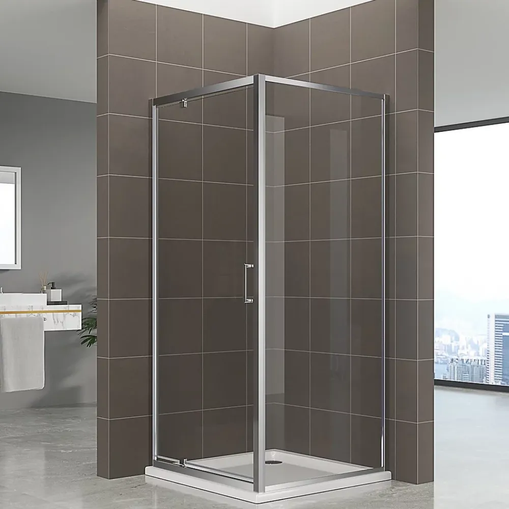 Saniverre Cabine de douche IBEA H.190 cm porte pivotante verre transparent 90 x 90 cm -