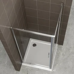 Saniverre Cabine de douche IBEA H.190 cm porte pivotante verre transparent 90 x 90 cm -