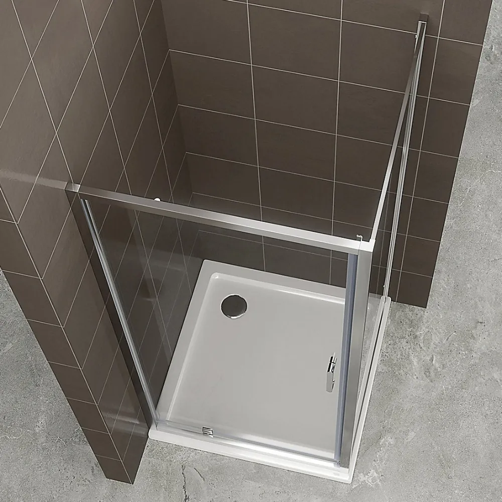 Saniverre Cabine de douche IBEA H.190 cm porte pivotante verre transparent 90 x 90 cm -