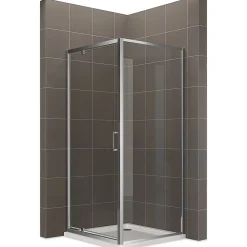Saniverre Cabine de douche IBEA H.190 cm porte pivotante verre transparent 90 x 90 cm -