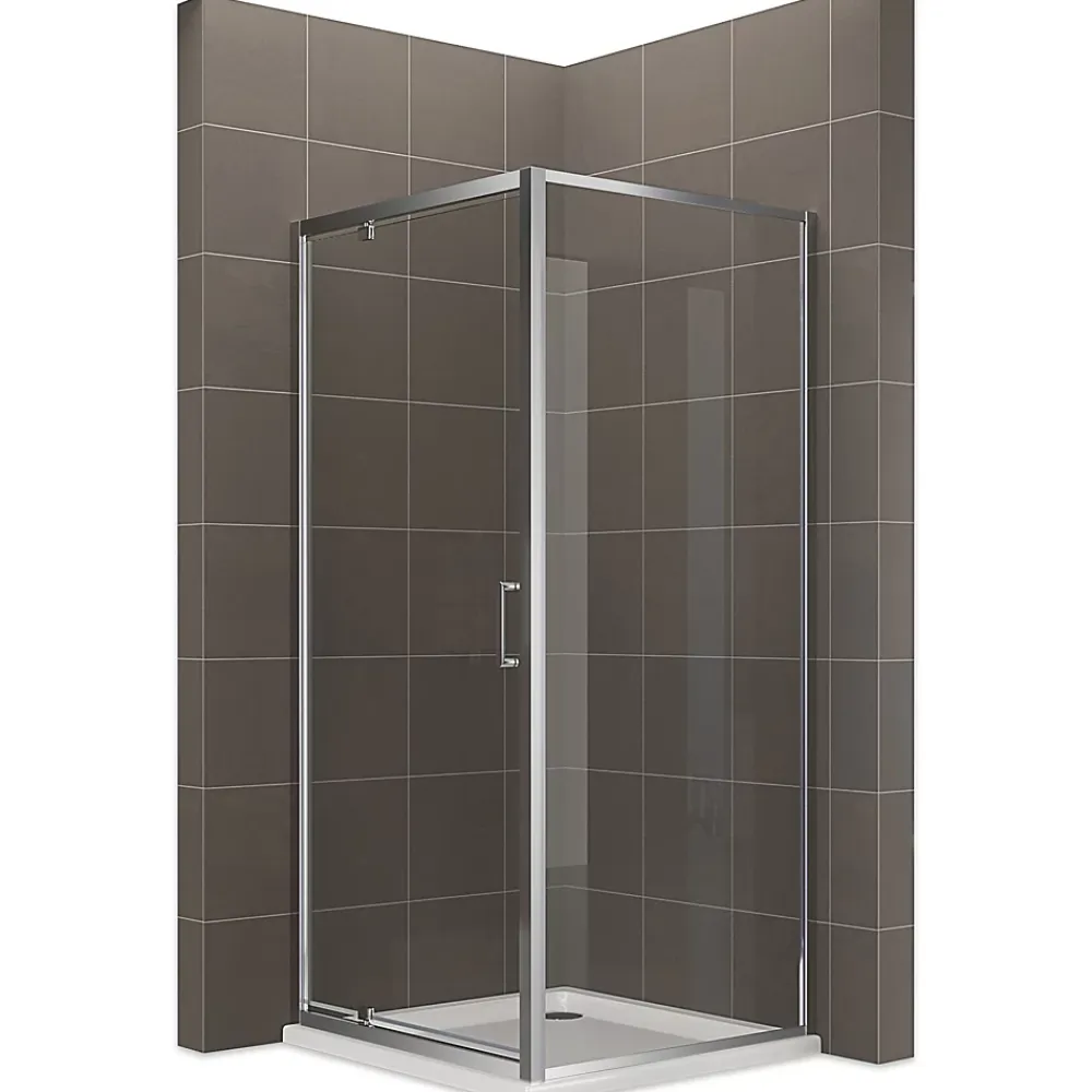 Saniverre Cabine de douche IBEA H.190 cm porte pivotante verre transparent 90 x 90 cm -