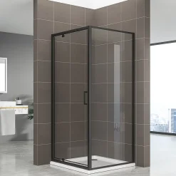 Cabine De Douche|Saniverre Cabine de douche IBEABLACK H.190 cm porte pivotante verre transparent 90 x 70 cm (porte 90) -