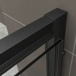 Cabine De Douche|Saniverre Cabine de douche IBEABLACK H.190 cm porte pivotante verre transparent 80 x 80 cm -