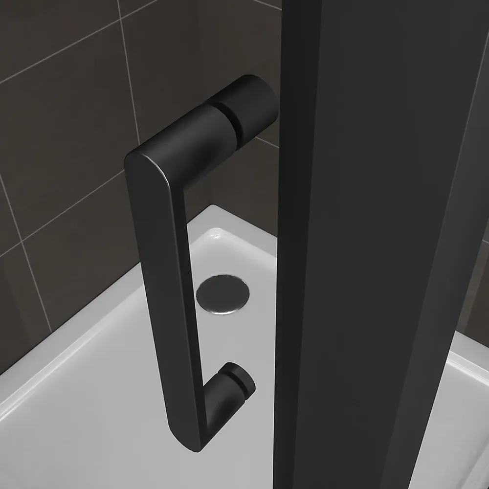 Cabine De Douche|Saniverre Cabine de douche IBEABLACK H.190 cm porte pivotante verre transparent 80 x 80 cm -