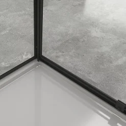 Saniverre Cabine de douche IBEABLACK H.190 cm porte pivotante verre transparent 70 x 80 cm (porte 70) -