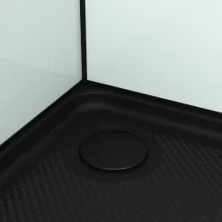Aurlane Cabine de douche intégrale 80x80x200 cm carrée - Portes coulissantes - Receveur Noir Mat
