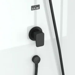 Cabine De Douche|Galedo Cabine de douche intégrale carrée noir, L.80 x l.80 x H.200 cm, portes coulissantes, Julie