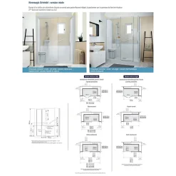 Kinedo Cabine de douche Kinemagic Sérénité 160x80 angle basse solo transparent thermostatique