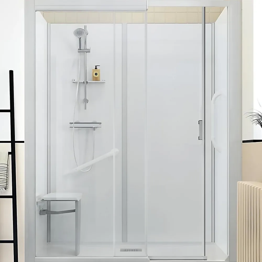 Cabine De Douche|Kinedo Cabine de douche Kinemagic Sérénité Plus 140x80 niche haute coulissante verre transparent avec mitigeur