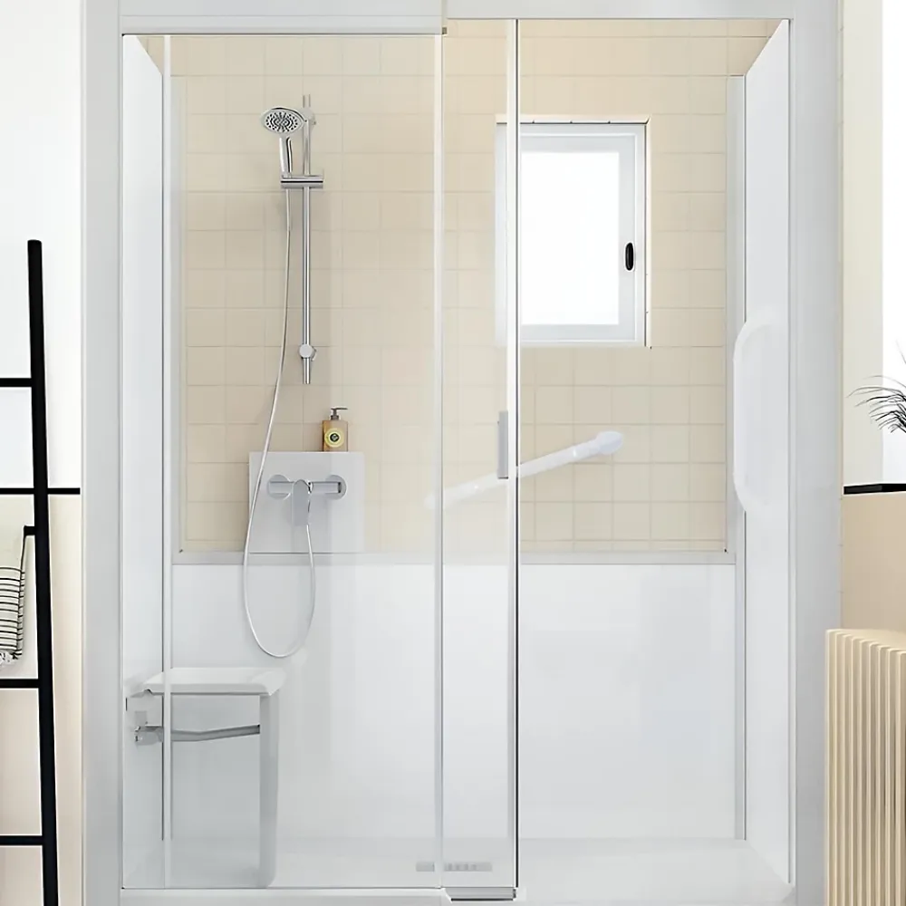 Kinedo Cabine de douche Kinemagic Sérénité Plus 160x80 niche basse porte coulissante transparent thermostatique