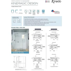 Cabine De Douche|Kinedo Cabine de douche Kinemagic Design 120x70 habillage toute hauteur 1 coulissant verre transparent avec mitigeur