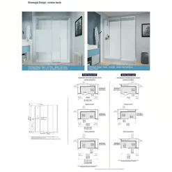 Cabine De Douche|Kinedo Cabine de douche Kinemagic Design 120x70 habillage toute hauteur 1 coulissant verre transparent avec mitigeur