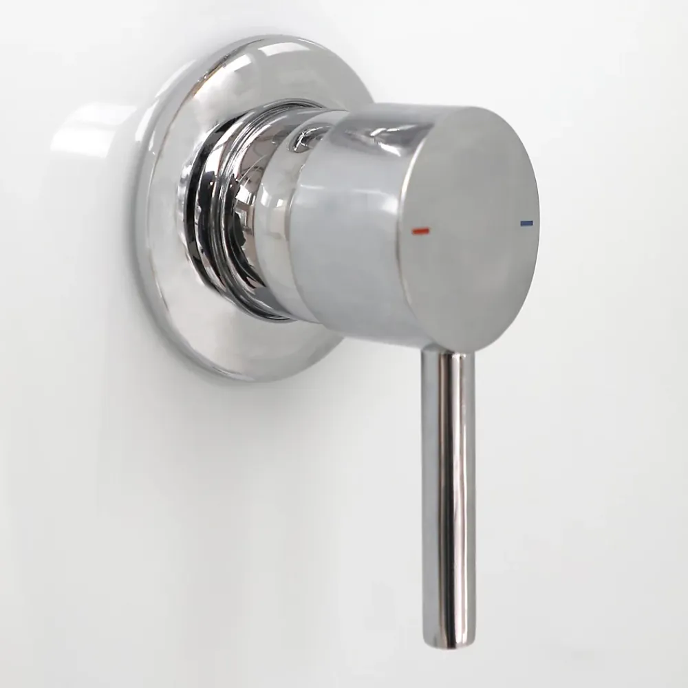 Cabine de douche l.80 x L.80 x H.200 cm – blanche, avec mitigeur et douchette, GoodHome Arkell