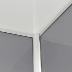 GoodHome Cabine de douche l.90 x L.90 x H.220 cm – hydromassante, fond gris profilés chromés, traitement anticalcaire, Beloya