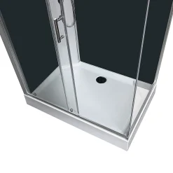 GoodHome Cabine de douche l.80 x L.120 x H.225 cm – hydromassante, grise, profilés chromés, montage rapide, Onega