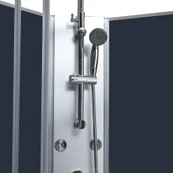 GoodHome Cabine de douche l.80 x L.120 x H.225 cm – hydromassante, grise, profilés chromés, montage rapide, Onega