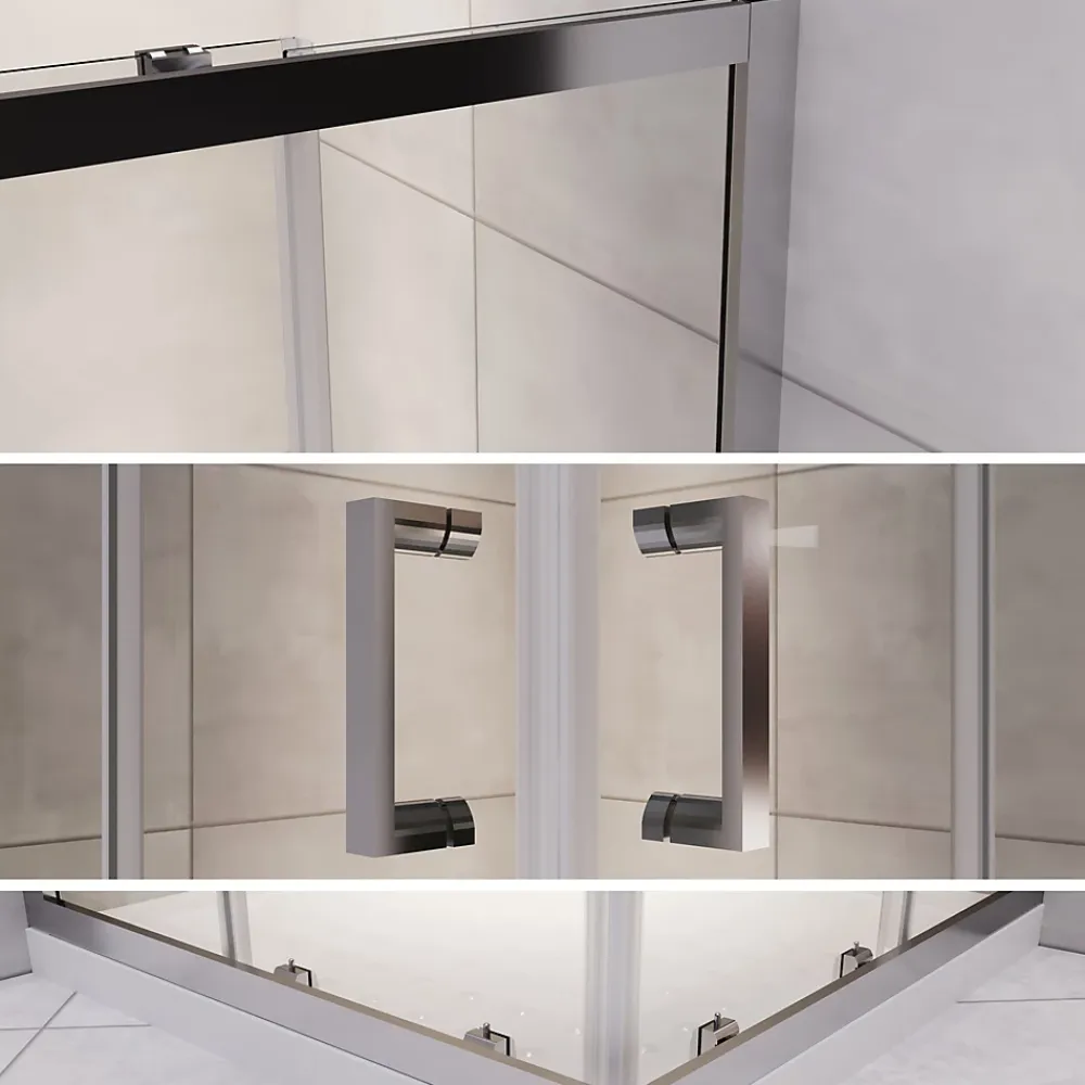 Saniverre Cabine de douche LANA portes coulissantes H.190 cm verre 6 mm transparent 80 x 100 cm -