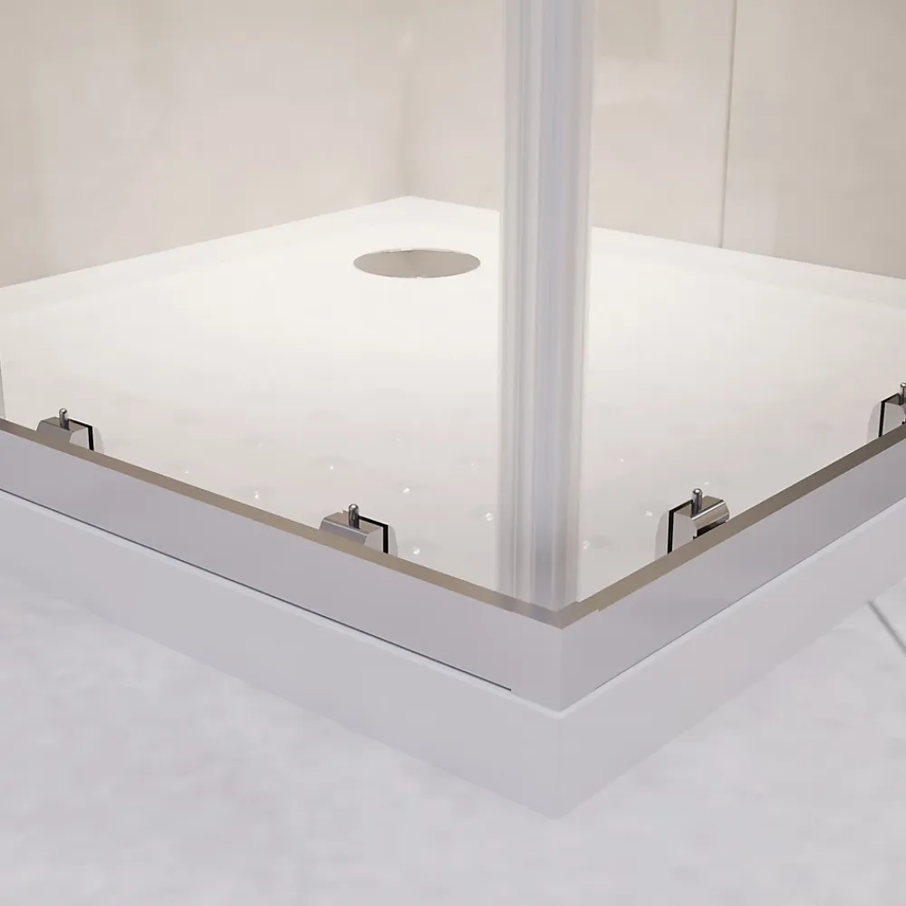 Saniverre Cabine de douche LANA portes coulissantes H.180 cm verre 6 mm transparent 90 x 90 cm -