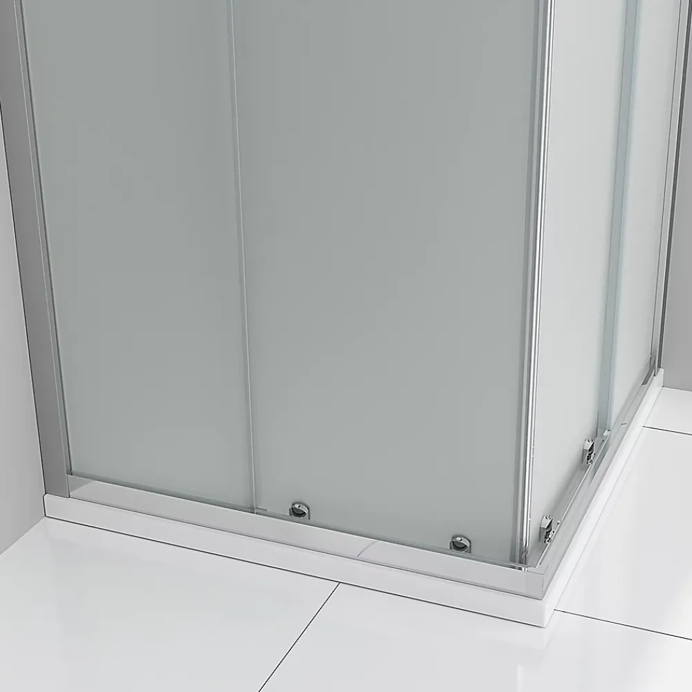 Cabine De Douche|Saniverre Cabine de douche LANA portes coulissantes H.180 cm verre 6 mm opaque 80 x 100 cm -